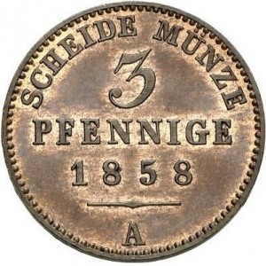 Reuß jüngerer Linie 3 Pfennig - Reverse