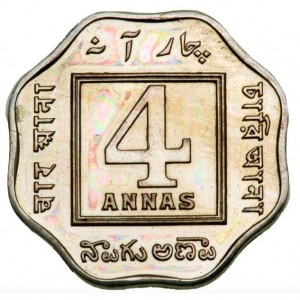 Britisch-Indien 4 Anna - Reverse