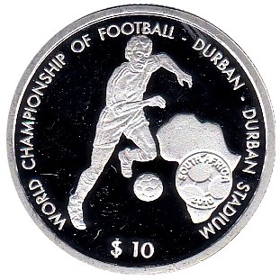 10 Dolar , Namibya (2010 World Football Cup South Africa - Durban Stadium)