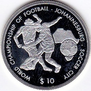 10 Dolar , Namibya (2010 World Football Cup South Africa - Johannesburg Soccer City Stadium)