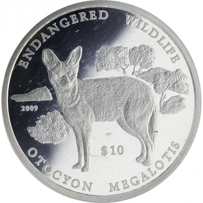 10 Dolar , Namibya (Endangered Wildlife - Bat-eared Fox)