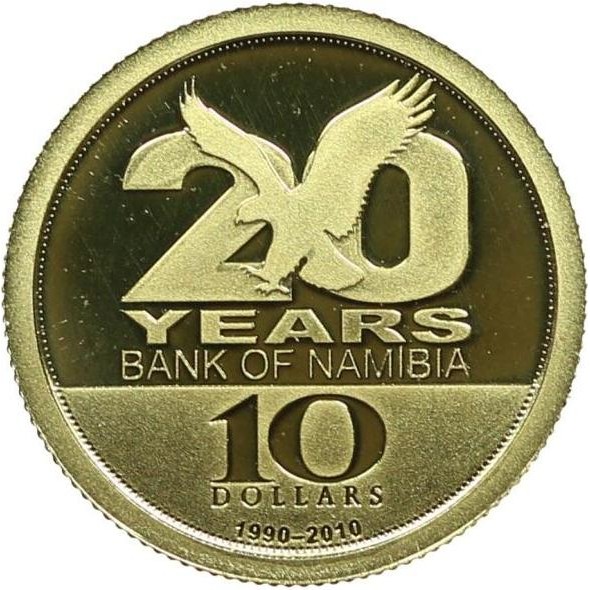 10 Dolar , Namibya (20. Yıldönümü - Namibya Bankası)
