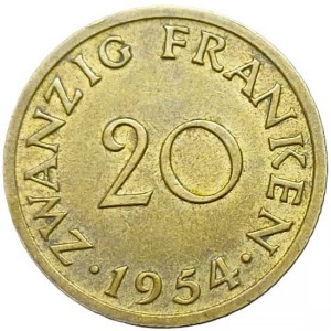 Saarland 20 Franken - Reverse