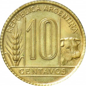 Аргентина 10 сентаво - Obverse