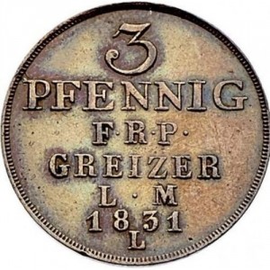 Reuß-Greiz 3 Pfennig - Reverse