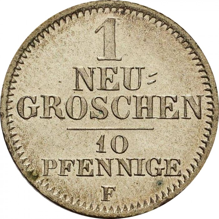 1 neugroschen 1841-1856 (Silver) - Frederick Augustus II, Saxony