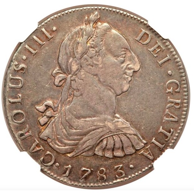8 reales 1772-1785 (Prata) - Carlos III, Colônia Espanhola, Guatemala