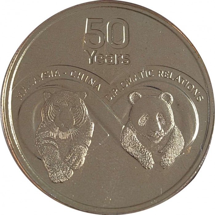 1 ringitas , Malaizija (50th Anniversary - Malaysia-China Diplomatic Relations)