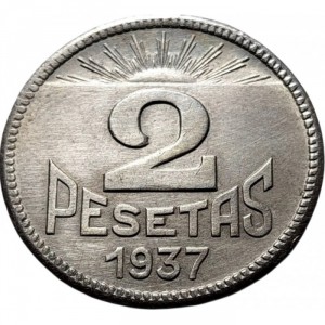 Spanien - Bürgerkrieg 2 Peseten - Reverse