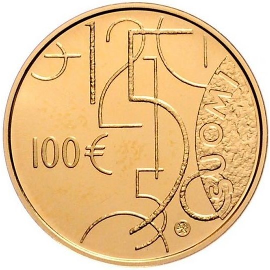 100 Euro , Finnland (150. Jahrestag der Gewährung des Rechts an Finnland, Banknoten und Münzen auszugeben (1860-2010))