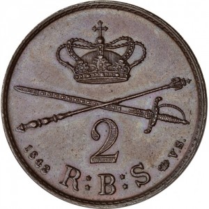 Dänemark  2 Rigsbankskilling - Reverse