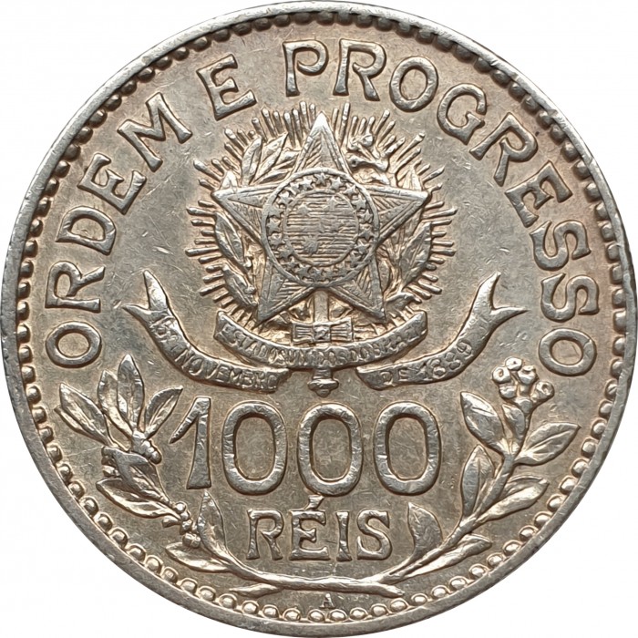 1000 reis 1913 (Silver), Brazil