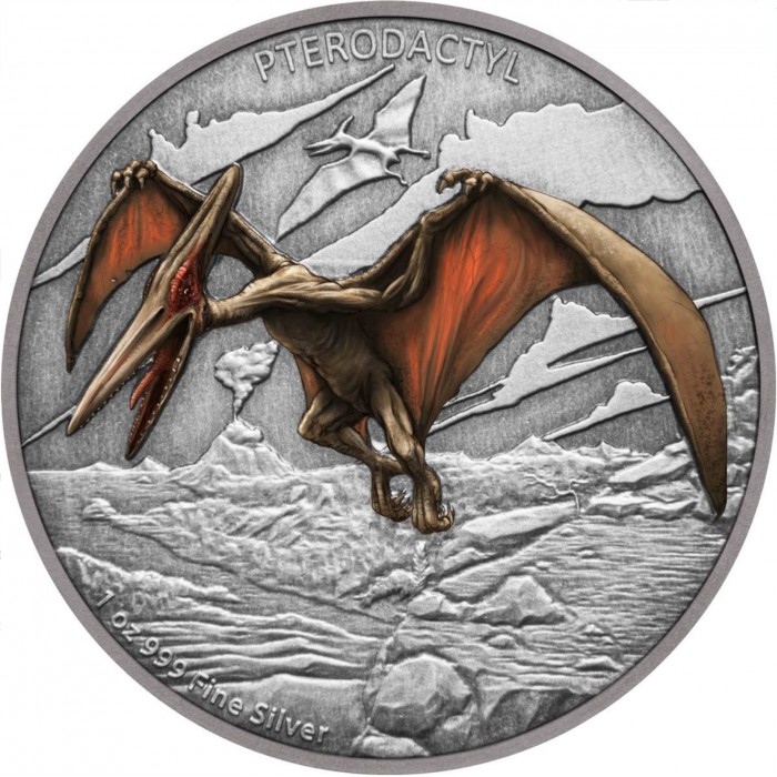2 dólares , Niuê (Dinossauros - Pterodáctilo)
