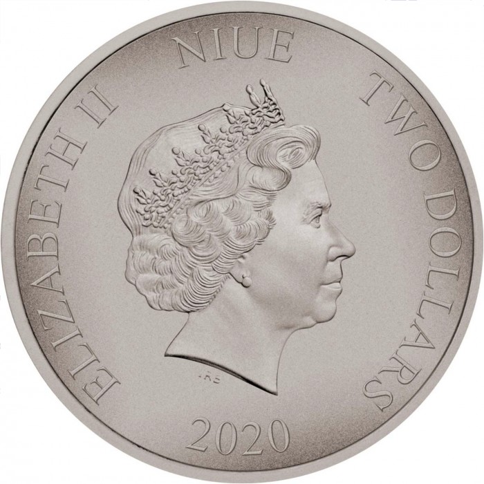 2 dollars , Niue (Dinosaurs - Tyrannosaurus Rex)