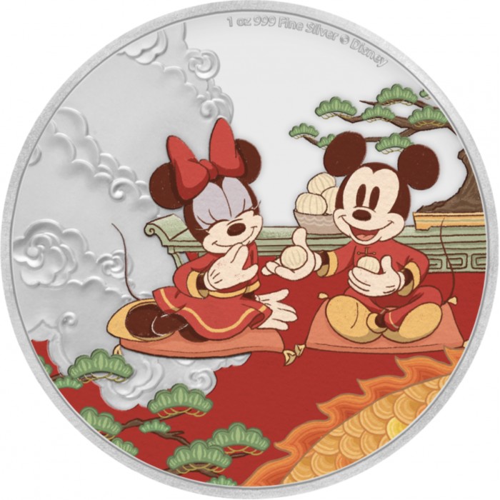 2 dólares , Niuê (Calendário Chinês da Disney - Boa Fortuna)