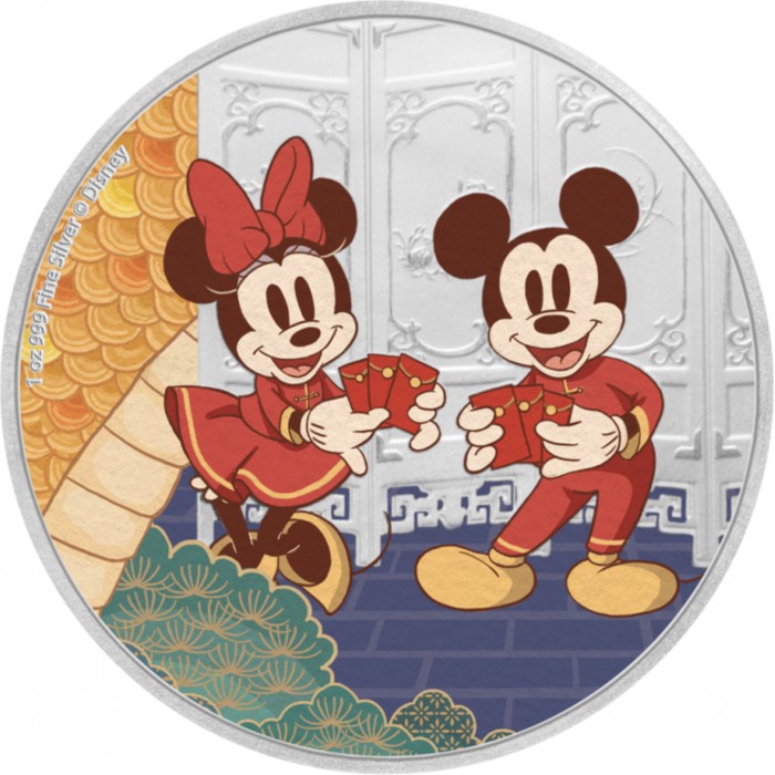 2 dólares , Niuê (Calendário Chinês Disney - Longevidade)