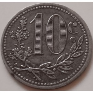 Algerien Notgeld 10 Centimes - Reverse