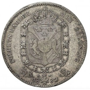 Schweden  ½ Riksdaler Specie - Reverse