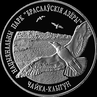 1 ruble , Bielorússia (Llacs Braslau - Gavià argentat europeu)