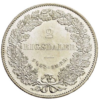 2 rigsdaleriai , Danija