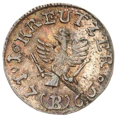 1 kreuzer 1766-1767 - Frederico II, Província da Silésia, Prússia