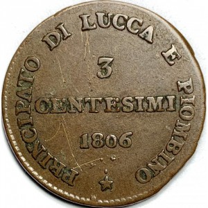 Lucca 3 Centimes - Reverse