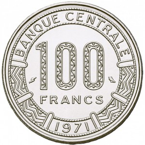 Gabun  100 Franken - Reverse