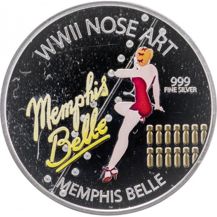 2 dollars , Niue (WWII Nose Art - Memphis Belle)