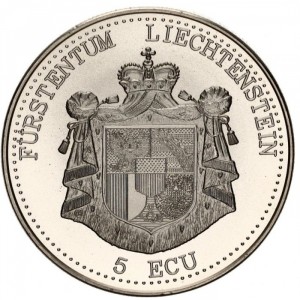 Liechtenstein 5 ECU - Obverse
