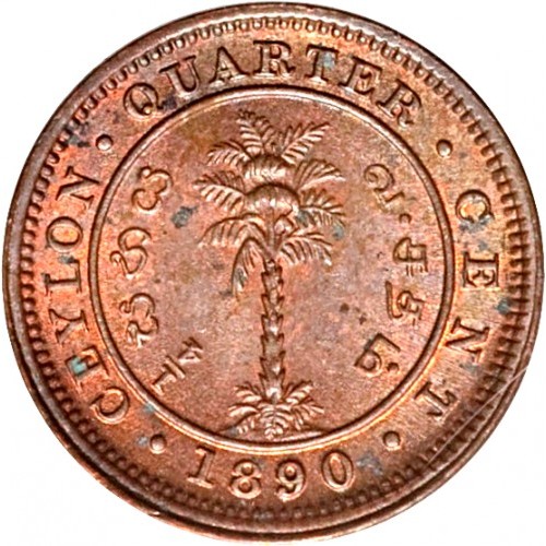 ¼ cent , Ceylon