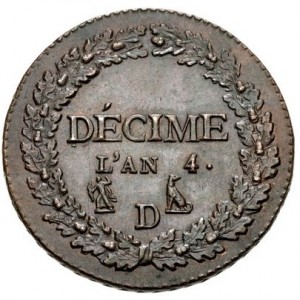 Frankreich 1 Décime - Reverse