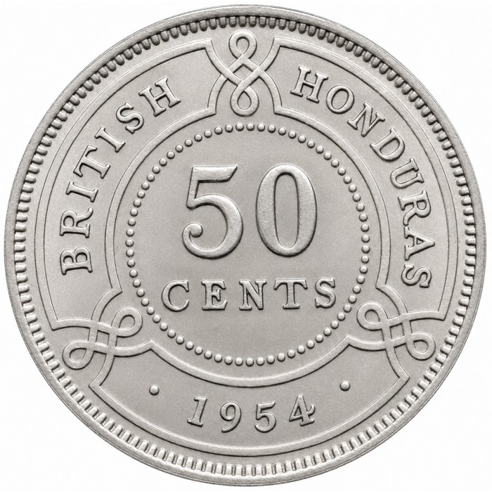 50 cents 1954-1971 - Elizabeth II, British Honduras