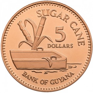 Guyana  5 Dollar - Reverse