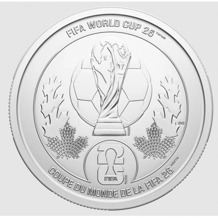 25 cêntimos , Canadá (Mundial de Futebol FIFA 2026 / Troféu /)
