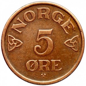 Norwegen  5 Öre - Reverse